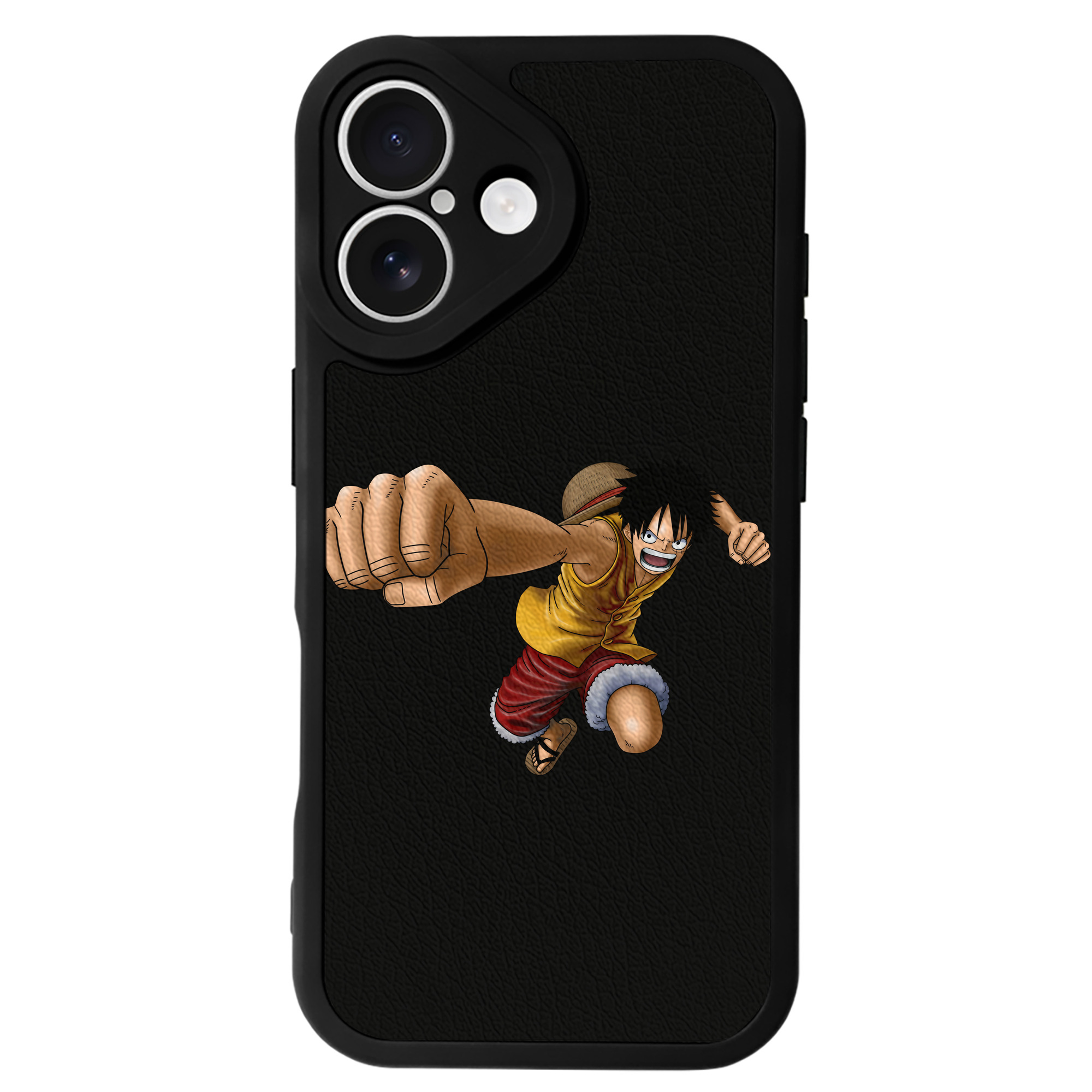 （画像用） ワンピース モンキー・D・ルフィ ONE PIECE Monkey D. Luffy 【iPhone 16シリーズ対応】シリコンスマホケース（レザー調） 材質：シリコン